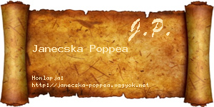 Janecska Poppea névjegykártya